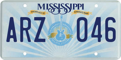 MS license plate ARZ046