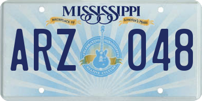 MS license plate ARZ048