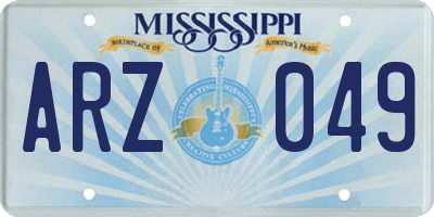 MS license plate ARZ049
