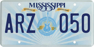 MS license plate ARZ050