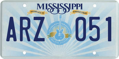 MS license plate ARZ051