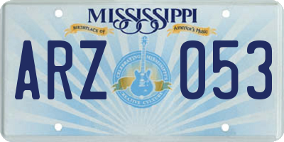 MS license plate ARZ053