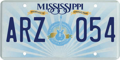 MS license plate ARZ054