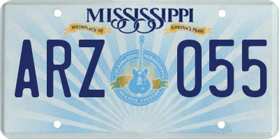 MS license plate ARZ055