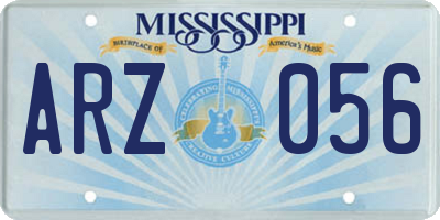 MS license plate ARZ056