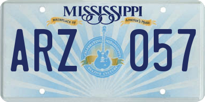 MS license plate ARZ057