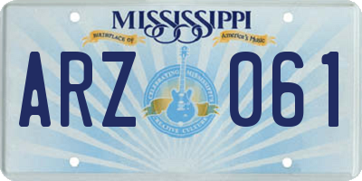 MS license plate ARZ061