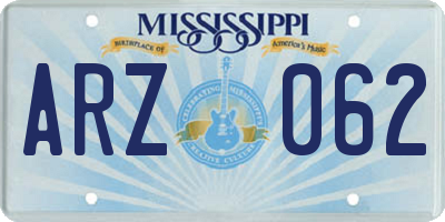 MS license plate ARZ062