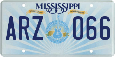 MS license plate ARZ066