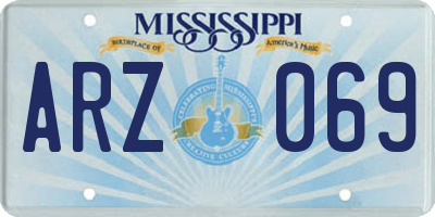 MS license plate ARZ069
