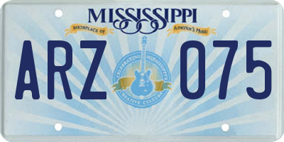 MS license plate ARZ075