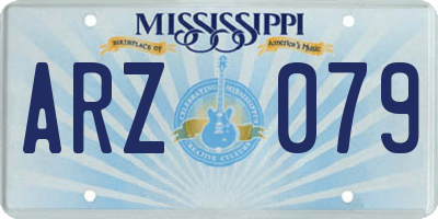 MS license plate ARZ079