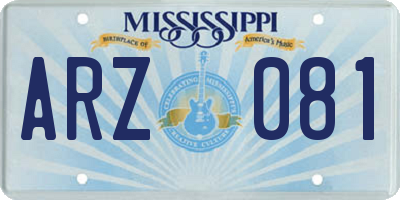 MS license plate ARZ081