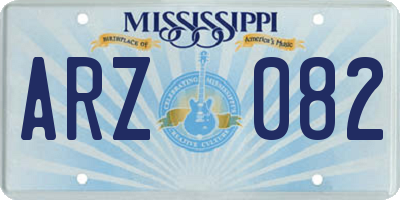 MS license plate ARZ082