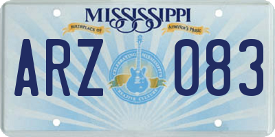MS license plate ARZ083