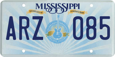 MS license plate ARZ085