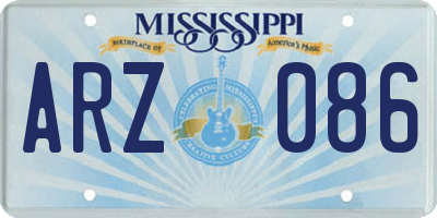 MS license plate ARZ086