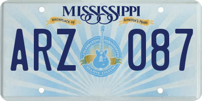 MS license plate ARZ087