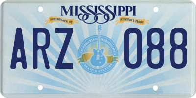 MS license plate ARZ088