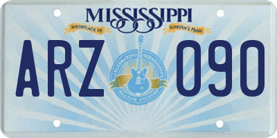 MS license plate ARZ090
