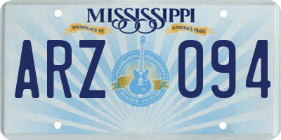 MS license plate ARZ094