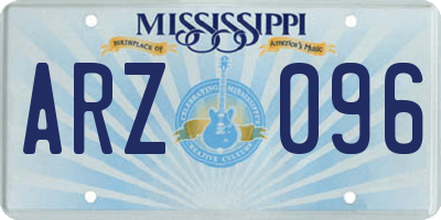 MS license plate ARZ096