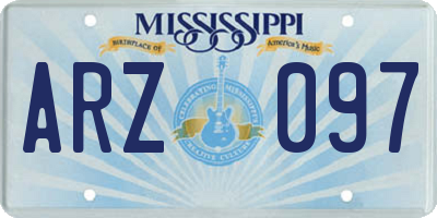 MS license plate ARZ097