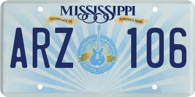 MS license plate ARZ106