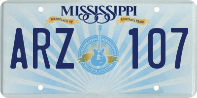 MS license plate ARZ107