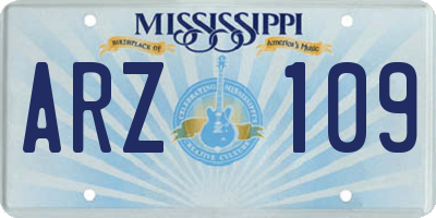 MS license plate ARZ109
