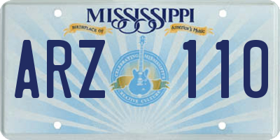 MS license plate ARZ110