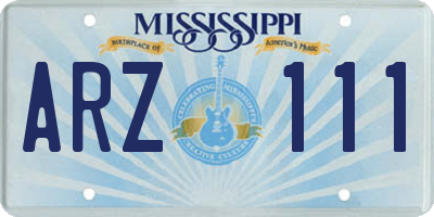 MS license plate ARZ111