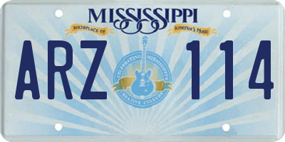 MS license plate ARZ114