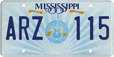 MS license plate ARZ115