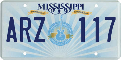 MS license plate ARZ117