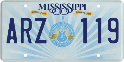 MS license plate ARZ119
