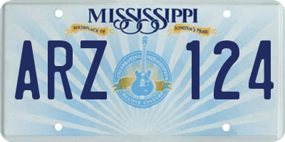 MS license plate ARZ124