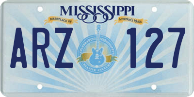 MS license plate ARZ127