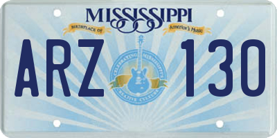 MS license plate ARZ130