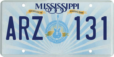MS license plate ARZ131