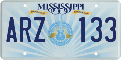 MS license plate ARZ133