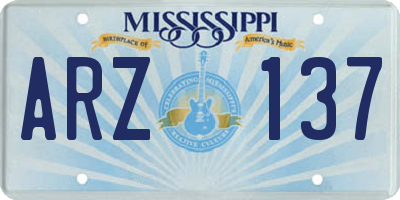 MS license plate ARZ137