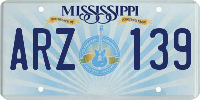 MS license plate ARZ139