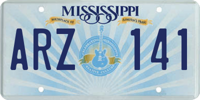 MS license plate ARZ141