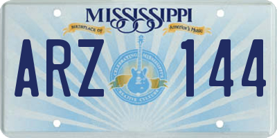 MS license plate ARZ144