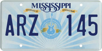MS license plate ARZ145