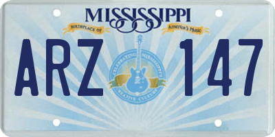 MS license plate ARZ147