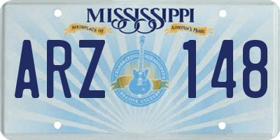 MS license plate ARZ148