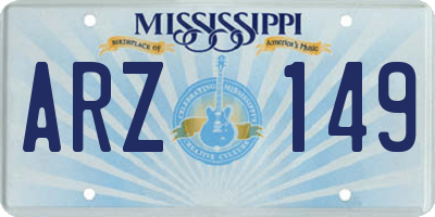 MS license plate ARZ149