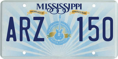 MS license plate ARZ150